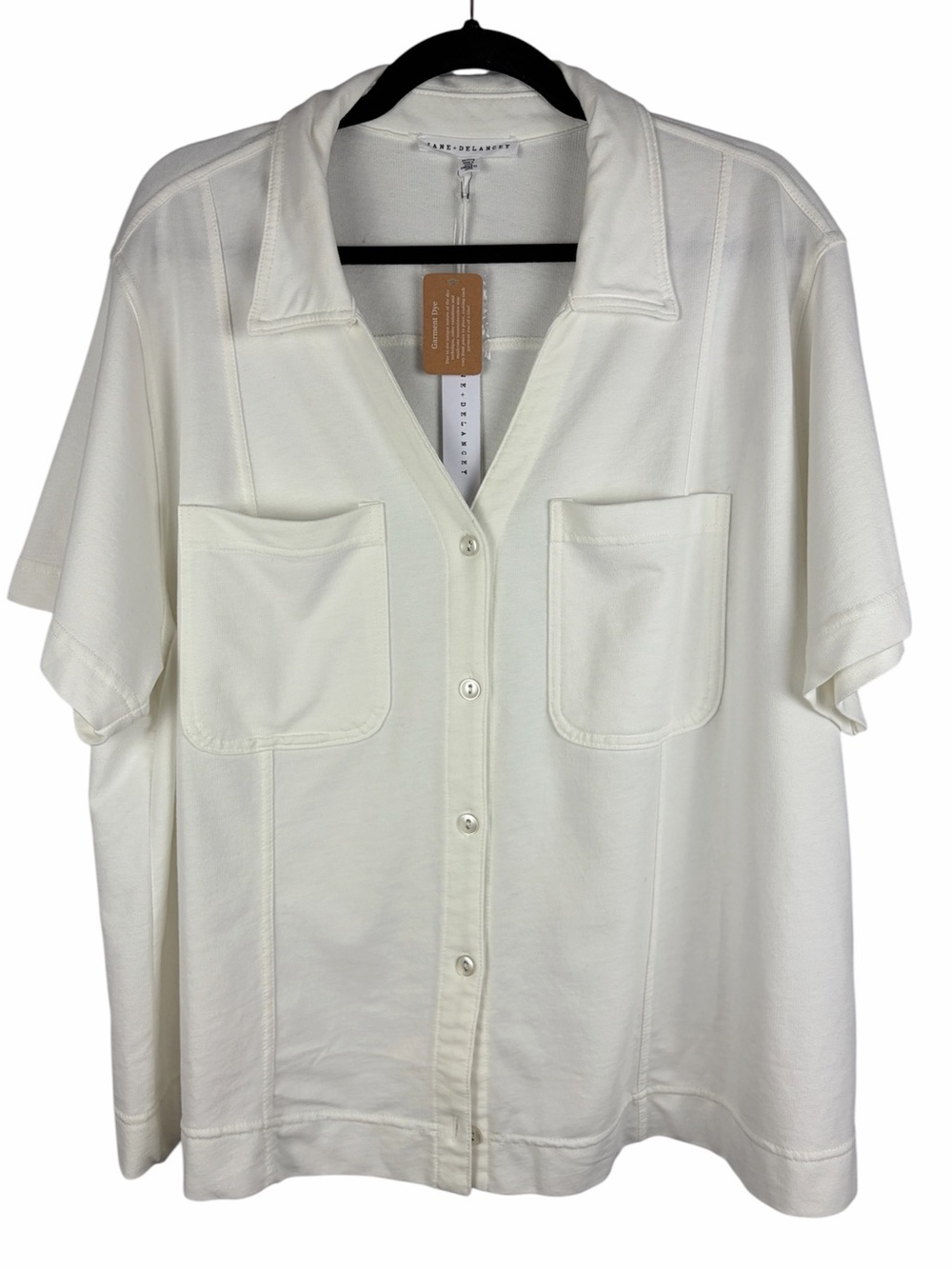 NWT Jane + Delancey 3X Ivory Garment Dyed Oversized Button Down Shirt